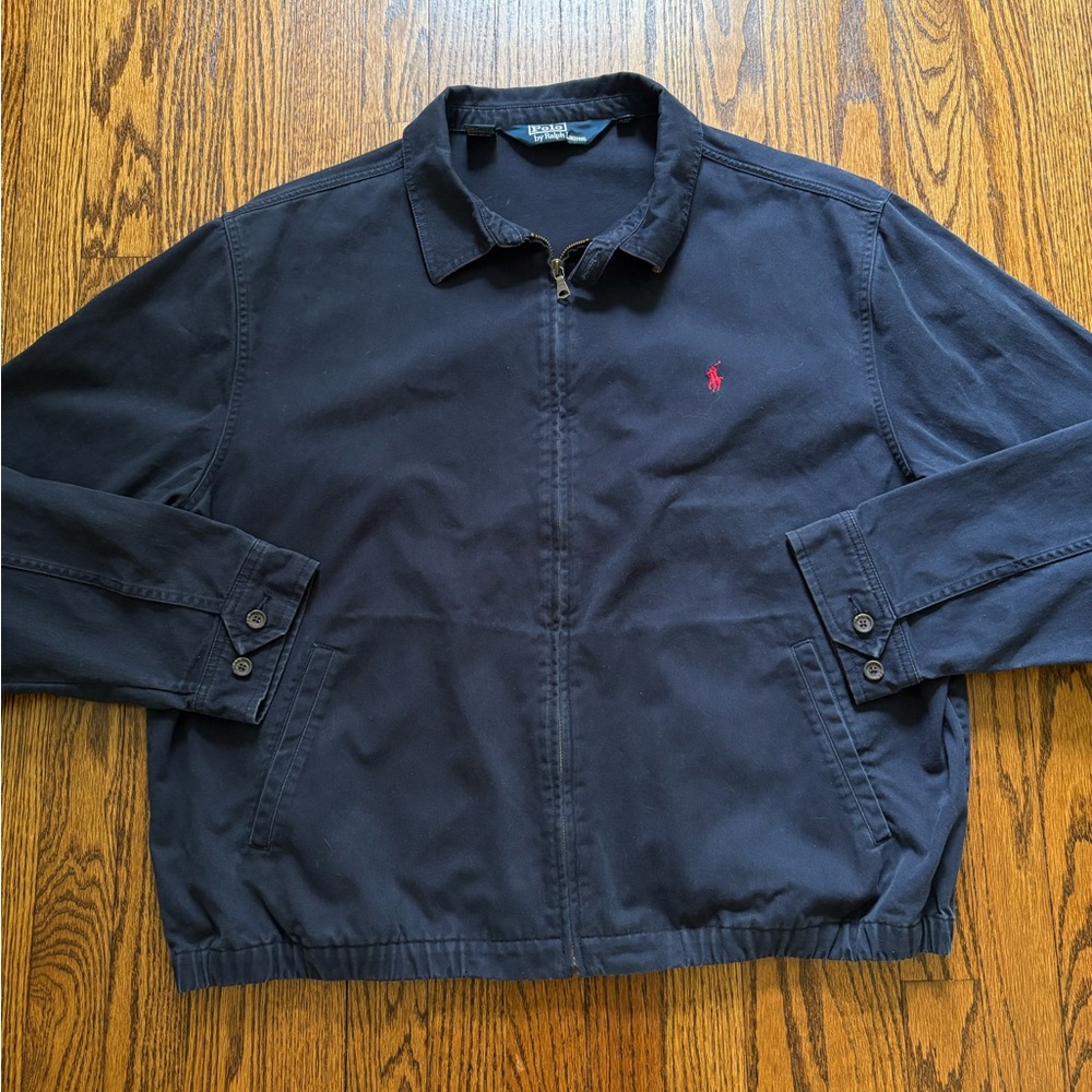 Vintage 90s Polo by Ralph Lauren Navy Harrington Bomber Jacket XL